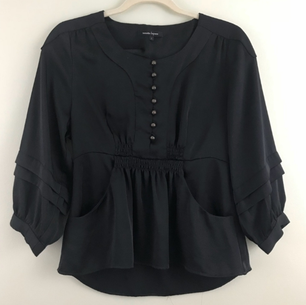 Preloved Nanette Lepore 3/4 Sleeve Blouse Sz 2